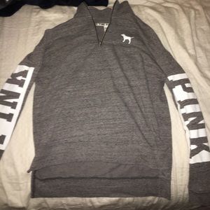 PINK grey crew neck